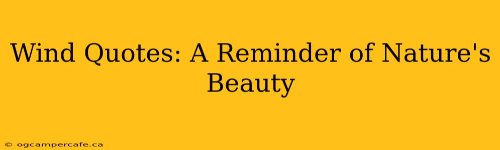 Wind Quotes: A Reminder of Nature's Beauty