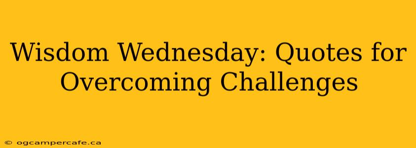 Wisdom Wednesday: Quotes for Overcoming Challenges