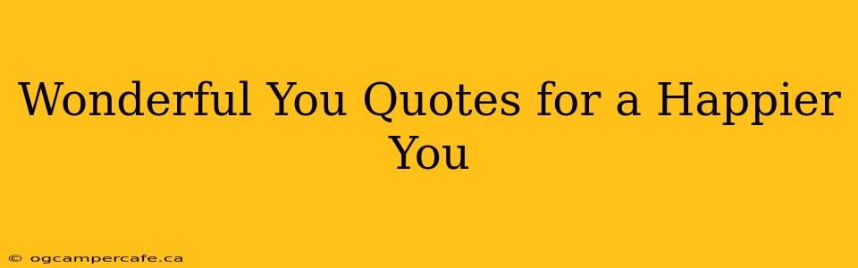 Wonderful You Quotes for a Happier You