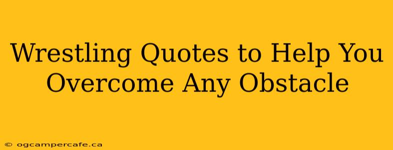 Wrestling Quotes to Help You Overcome Any Obstacle